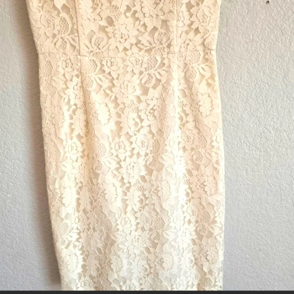 💚5/$25 White Lace Shearh Dress in Ivory Cream Size Small - Picture 3 of 6
